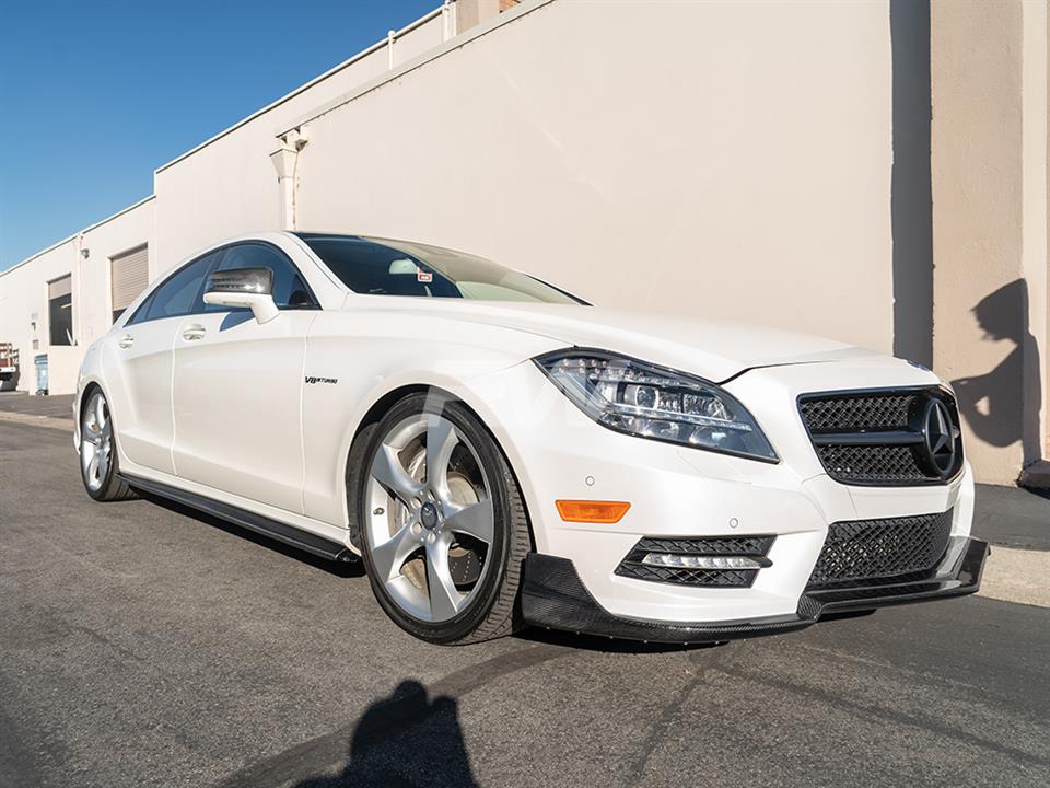 Alternative view of RW Carbon Mercedes W218 CLS Carbon Fiber Side Skirt Extensions