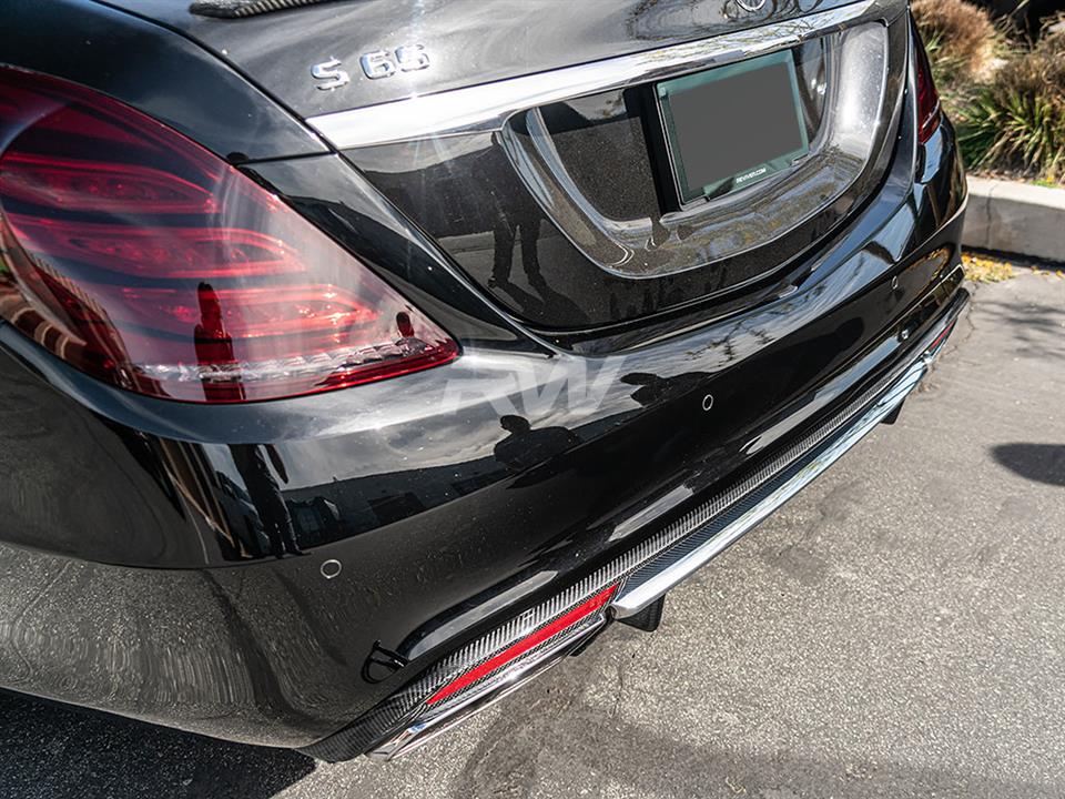 Alternative view of RW Carbon Mercedes W222 S63 Carbon Fiber Rear Diffuser