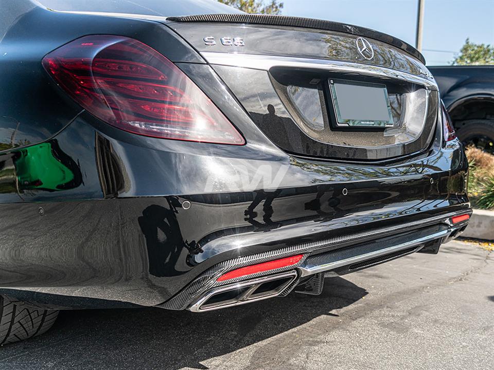 RW Carbon Mercedes W222 S63 Carbon Fiber Rear Diffuser