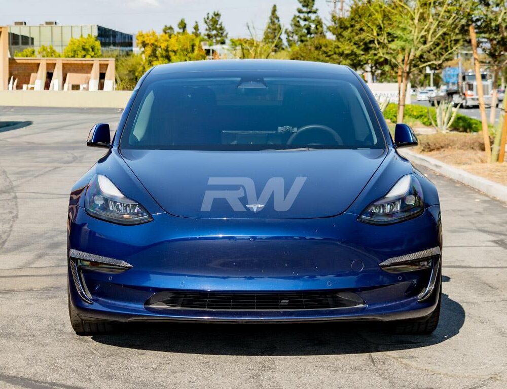 Alternative view of RW Carbon Tesla Model 3 Carbon Fiber Front Bumper Trims