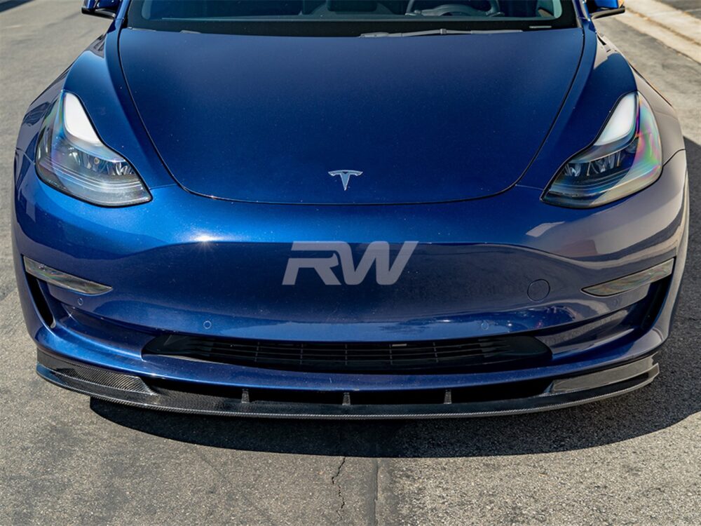 RW Carbon Tesla Model 3 RWS Carbon Fiber Front Lip Spoiler - Image 2