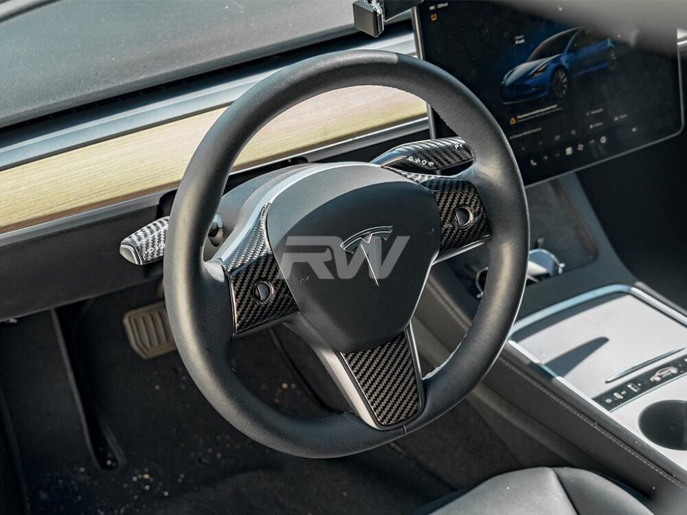 RW Carbon Tesla Model 3 / Y Carbon Fiber Steering Wheel Trim