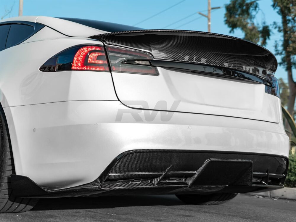 RW Carbon Tesla Model S / Plaid Carbon Fiber Rear Diffuser - Image 10