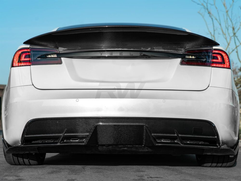 RW Carbon Tesla Model S / Plaid Carbon Fiber Rear Diffuser - Image 14