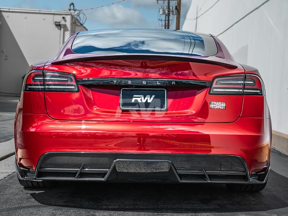 RW Carbon Tesla Model S / Plaid Carbon Fiber Rear Diffuser - Image 2