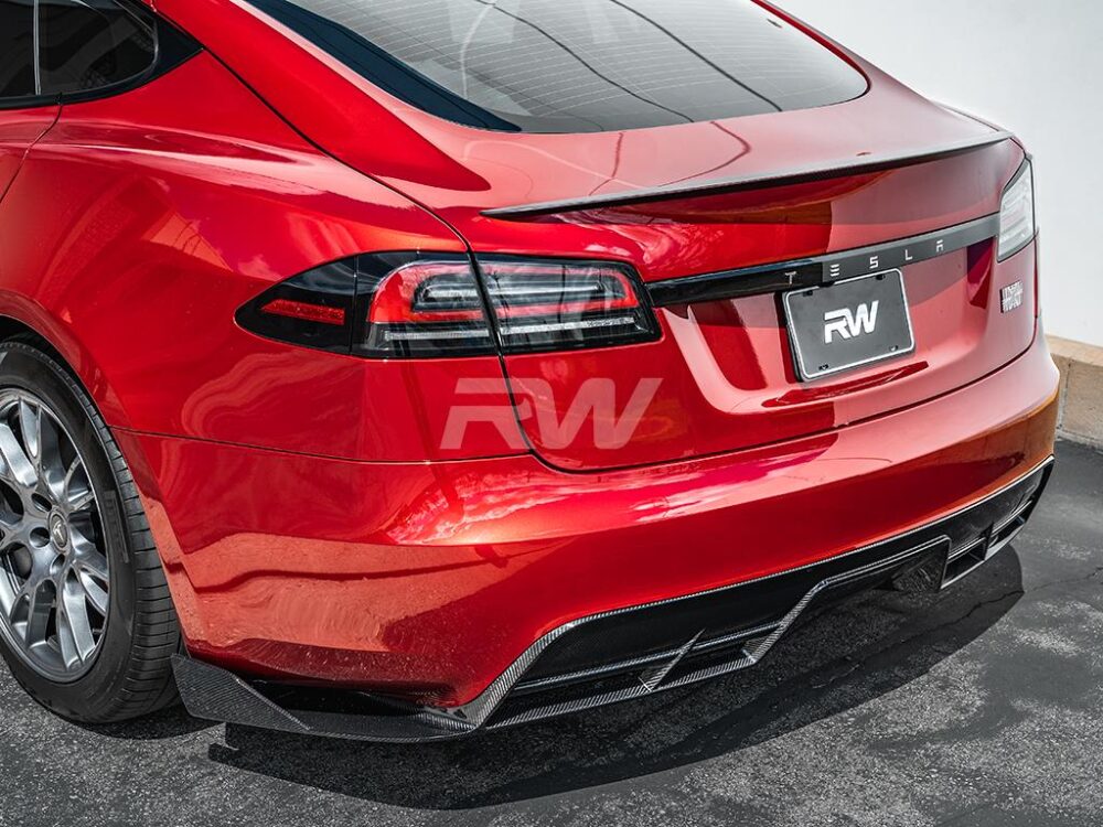 RW Carbon Tesla Model S / Plaid Carbon Fiber Rear Diffuser - Image 4