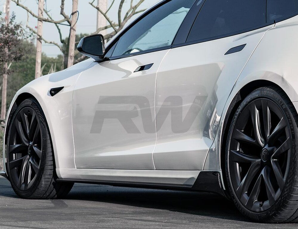RW Carbon Tesla Model S / Plaid Carbon Fiber Side Skirt Extensions