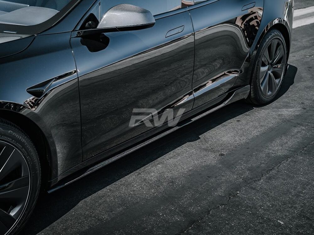 RW Carbon Tesla Model S / Plaid Carbon Fiber Side Skirt Extensions - Image 8