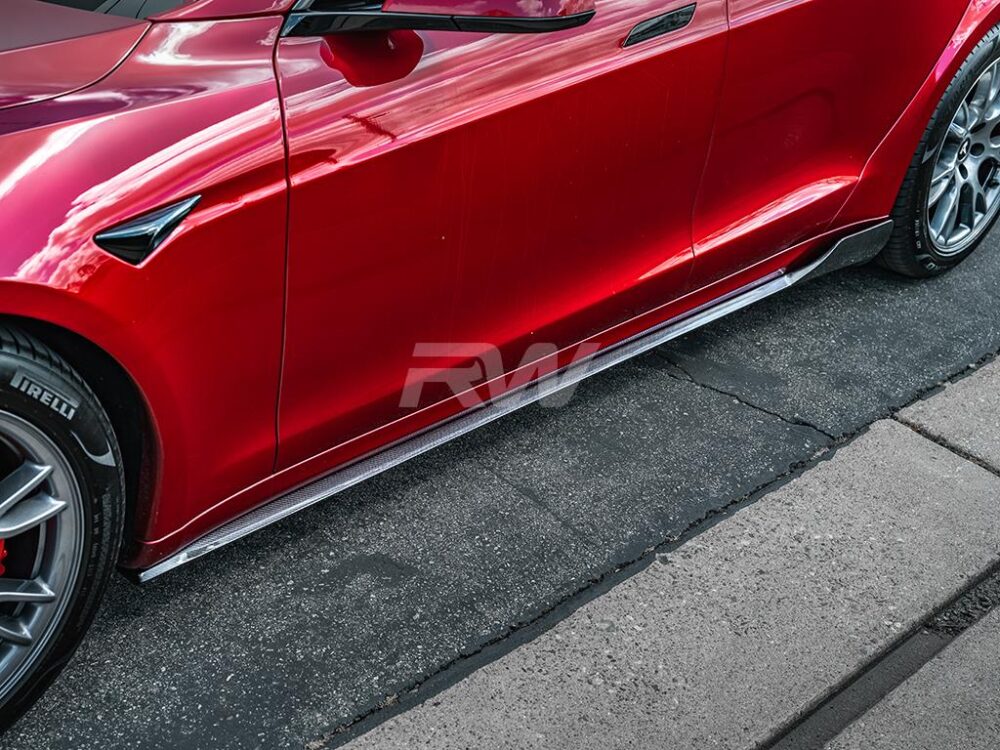 RW Carbon Tesla Model S / Plaid Carbon Fiber Side Skirt Extensions - Image 11