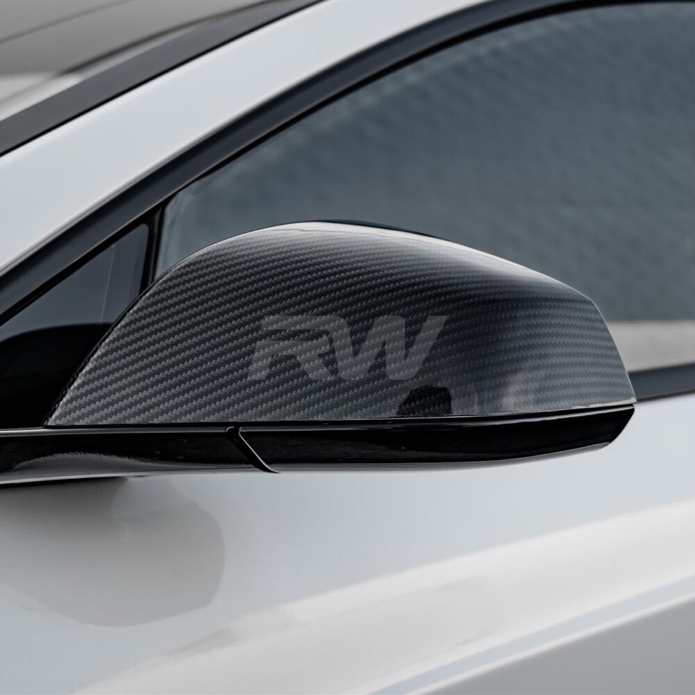 Alternative view of RW Carbon Tesla Model S / S Plaid 21+ Carbon Fiber Mirror Covers