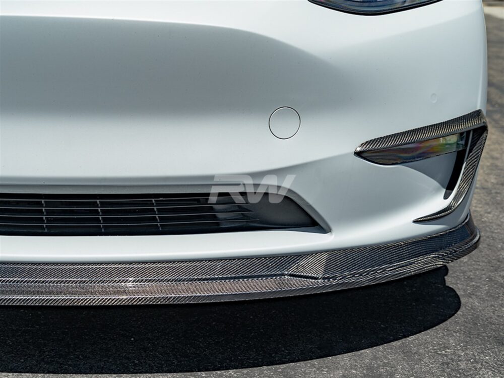 RW Carbon Tesla Model Y Carbon Fiber Front Lip Spoiler - Image 5