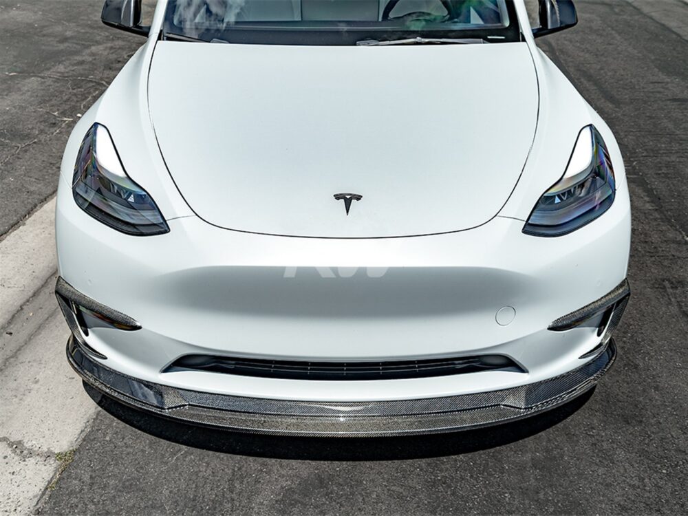 RW Carbon Tesla Model Y Carbon Fiber Front Lip Spoiler - Image 6