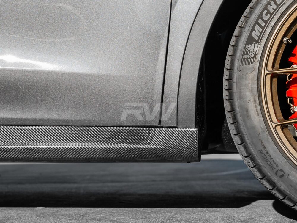 RW Carbon Tesla Model Y DTM CF Side Skirt Extensions - Image 8