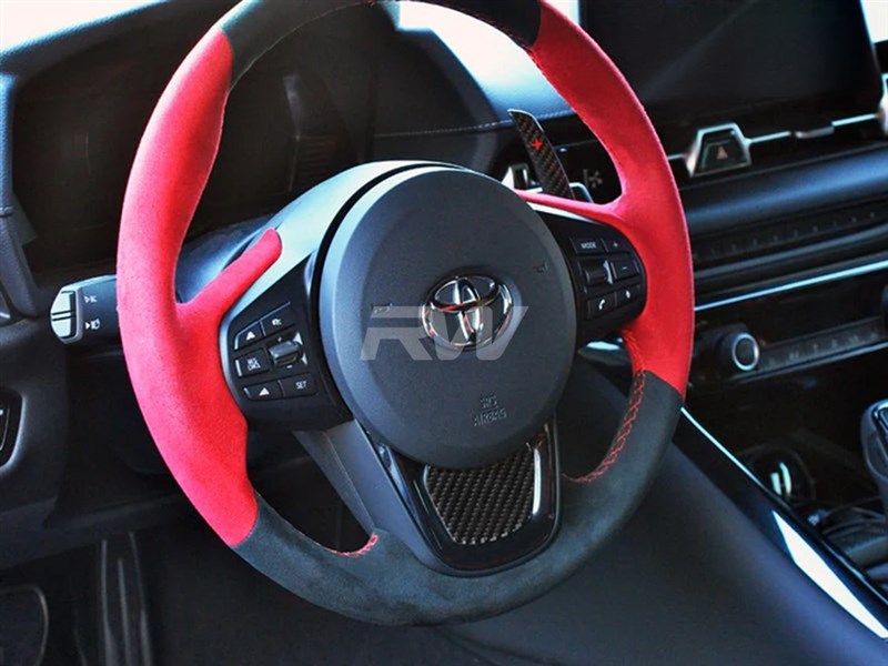 Alternative view of RW Carbon Toyota Supra A90 Carbon Fiber Steering Wheel Trim