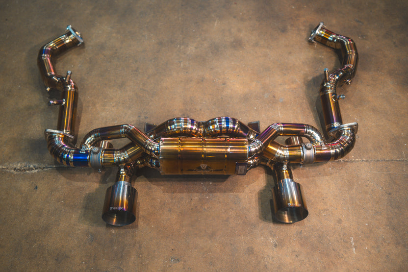 Alternative view of Valvetronic Designs Valved Sport Exhaust System for Porsche 718 GT4RS/Spyder RS