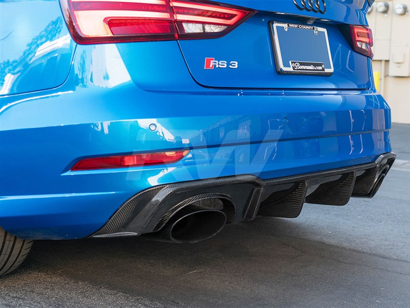 RW Carbon Audi 8V RS3 Carbon Fiber Rear Diffuser