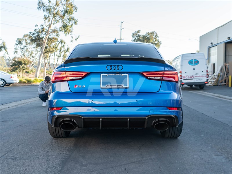 Alternative view of RW Carbon Audi 8V RS3 Carbon Fiber Rear Diffuser