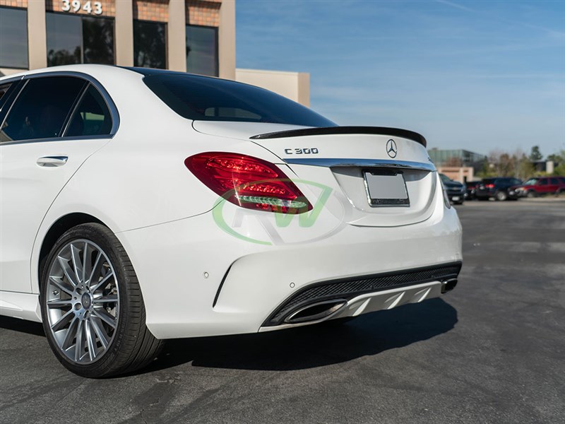 Alternative view of RW Carbon Mercedes W205 AMG Style Carbon Fiber Trunk Spoiler