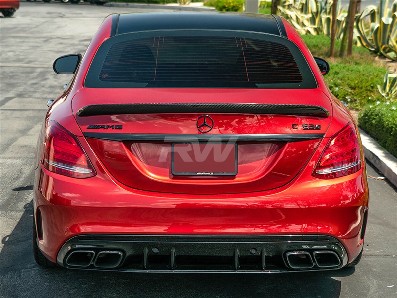 Alternative view of RW Carbon Mercedes W205 Sedan DTM Carbon Fiber Trunk Spoiler