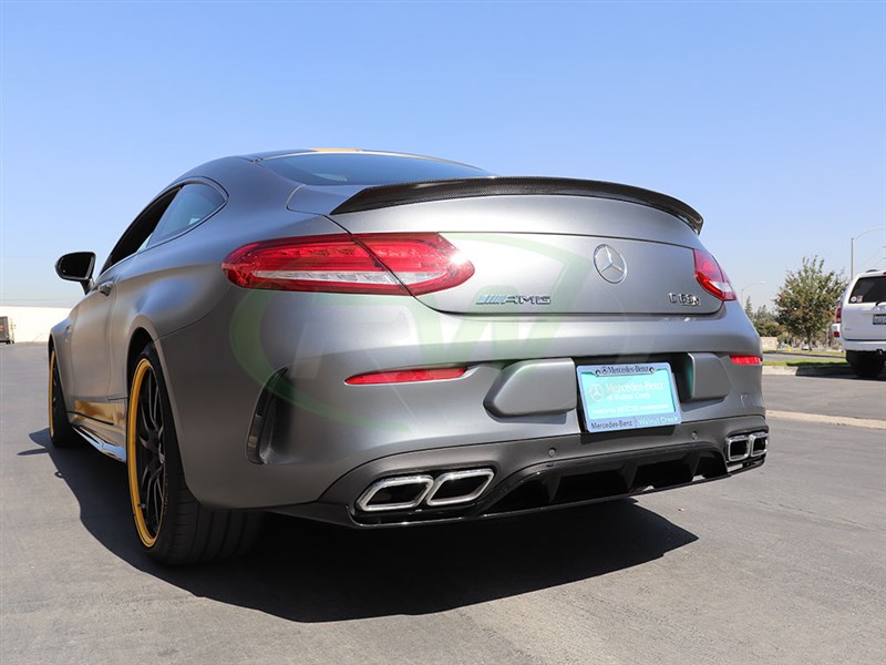Alternative view of RW Carbon Mercedes W205 Coupe ED1 Style CF Trunk Spoiler