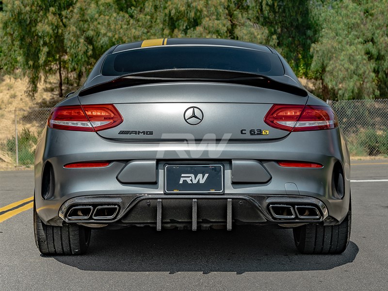 Alternative view of RW Carbon Mercedes W205 Coupe GTX Carbon Fiber Trunk Spoiler