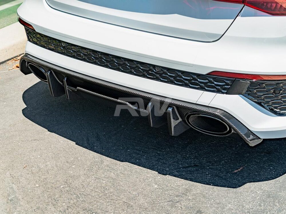 RW Carbon Audi RS3 8Y Carbon Fiber Rear Diffuser - Image 4