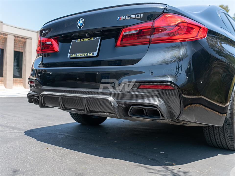 RW Carbon BMW G30 EC Style Carbon Fiber Rear Diffuser