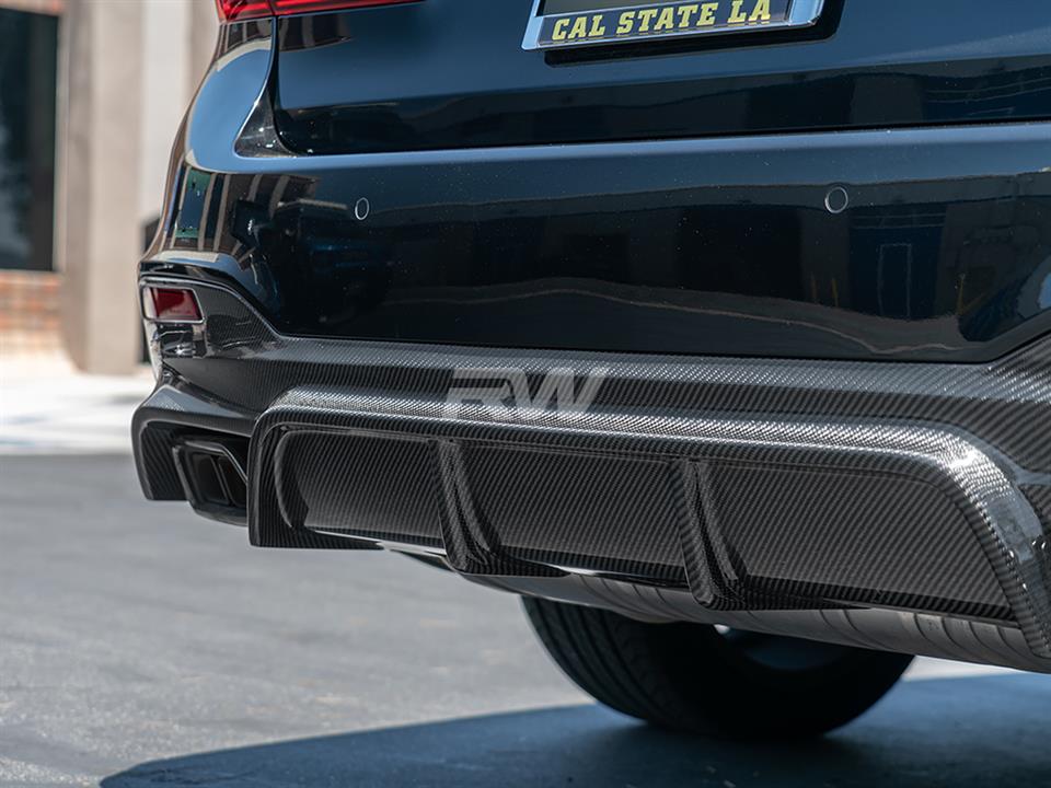 Alternative view of RW Carbon BMW G30 EC Style Carbon Fiber Rear Diffuser