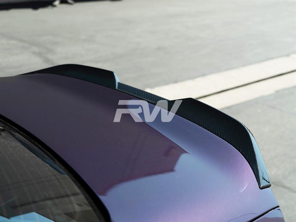 Alternative view of RW Carbon BMW G87 M2 G42 Performance Style CF Trunk Spoiler