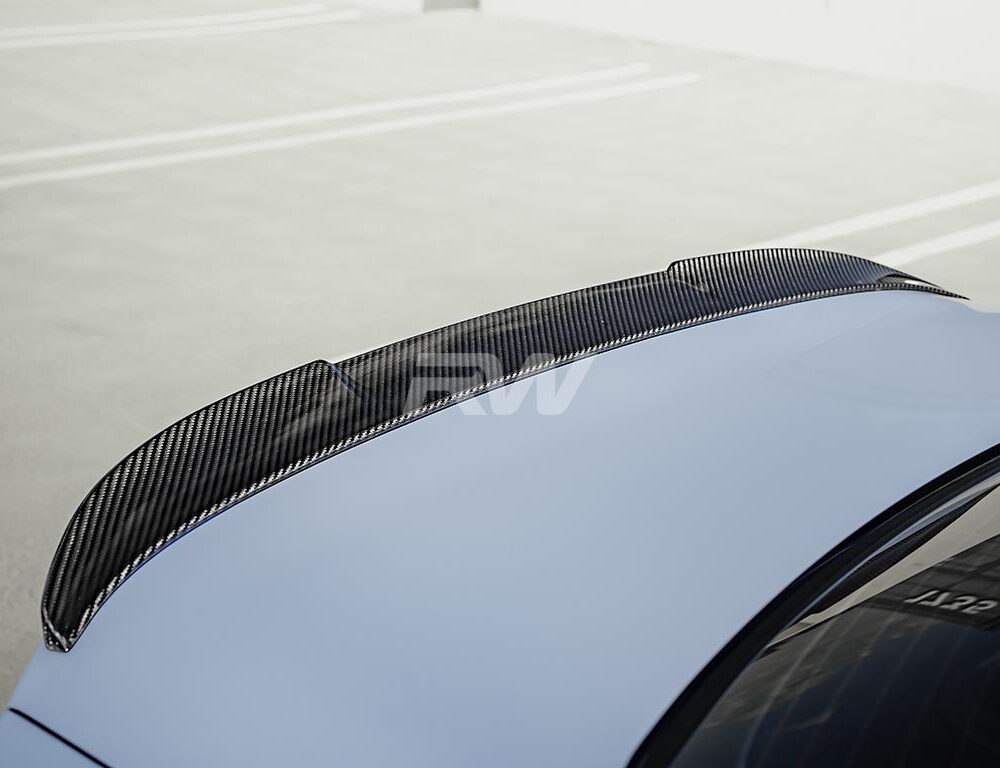 Alternative view of RW Carbon BMW G87 M2 G42 RWS Dry Carbon Fiber Trunk Spoiler