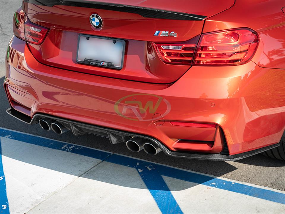 Alternative view of RW Carbon BMW F8X M3 M4 3D Style Carbon Fiber Diffuser