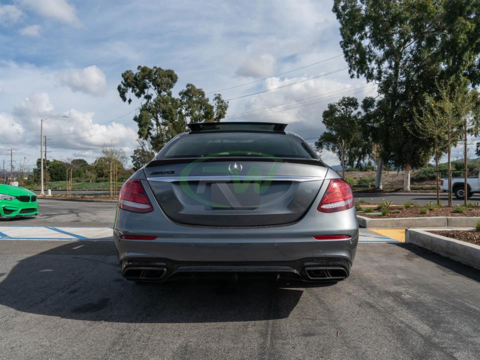 Alternative view of RW Carbon Mercedes W213 ED1 Style Carbon Fiber Trunk Spoiler