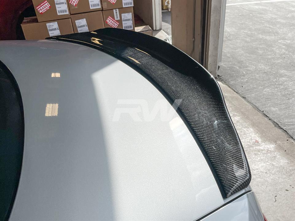 Alternative view of RW Carbon Mercedes W213 GTX Carbon Fiber Trunk Spoiler