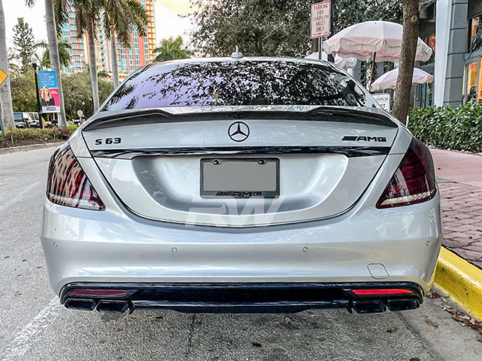 Alternative view of RW Carbon Mercedes W222 DTM Carbon Fiber Trunk Spoiler