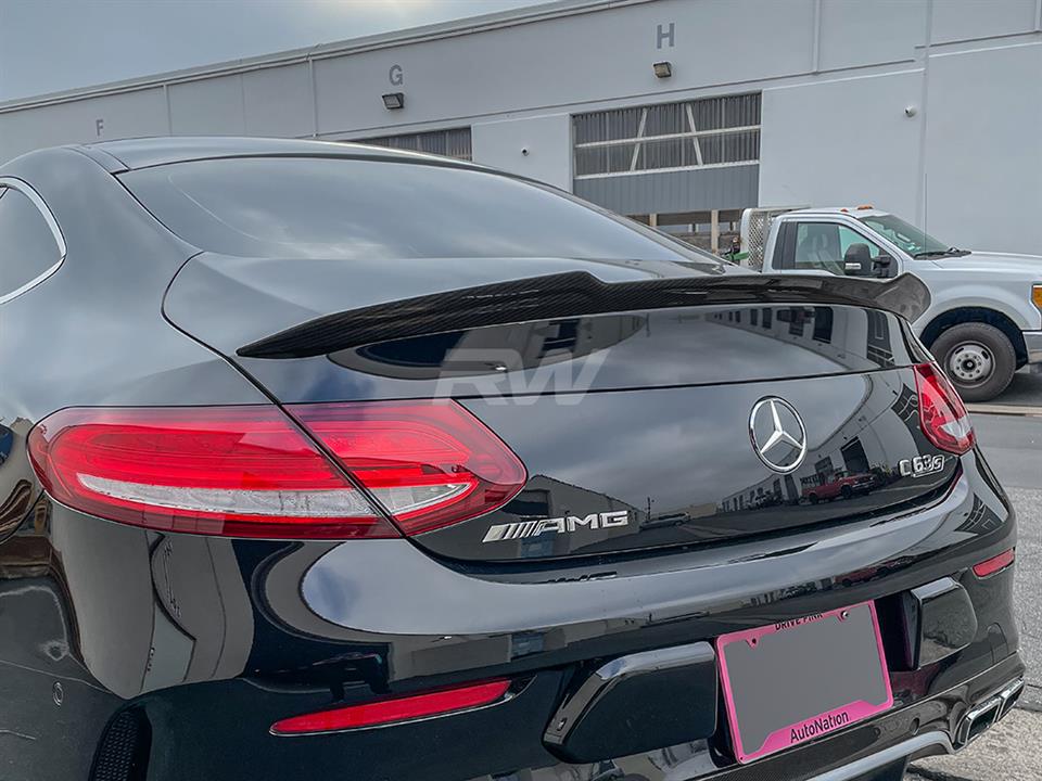 Alternative view of RW Carbon Mercedes W205 XR Coupe Carbon Fiber Trunk Spoiler