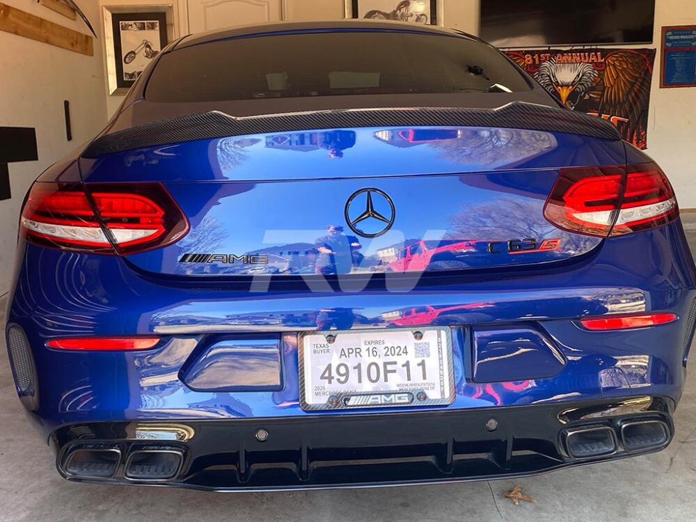 RW Carbon Mercedes W205 XR Coupe Carbon Fiber Trunk Spoiler - Image 8