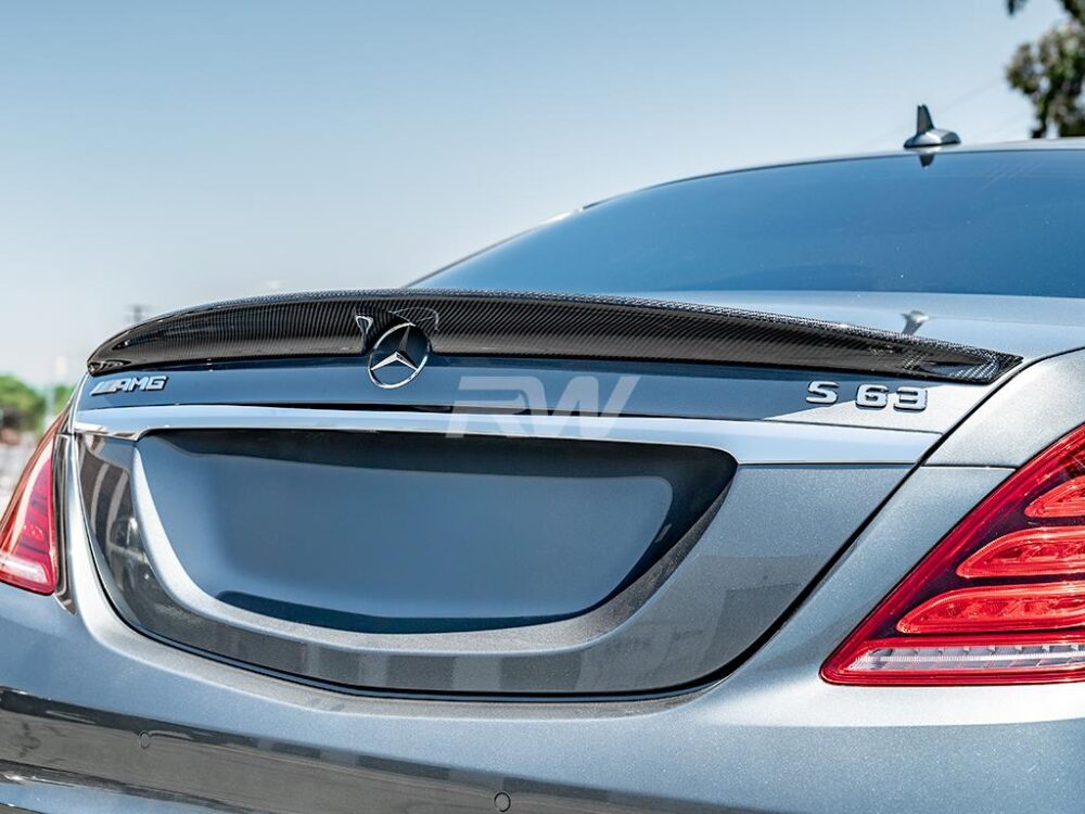 RW Carbon Mercedes W222 Carbon Fiber Trunk Spoiler - Image 9