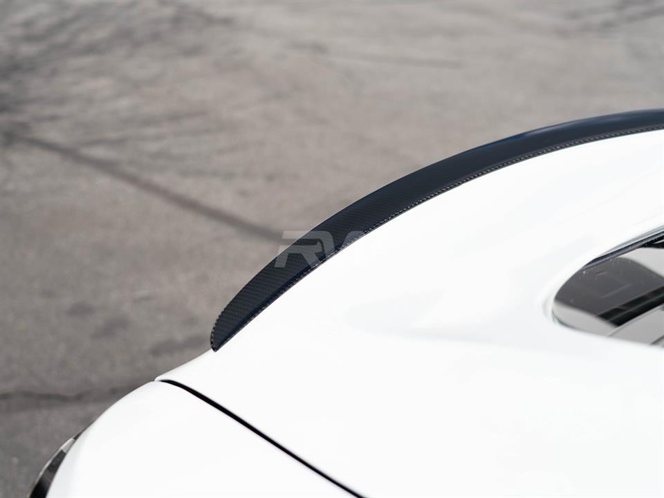 Alternative view of RW Carbon Tesla Model S / S Plaid Carbon Fiber Trunk Spoiler