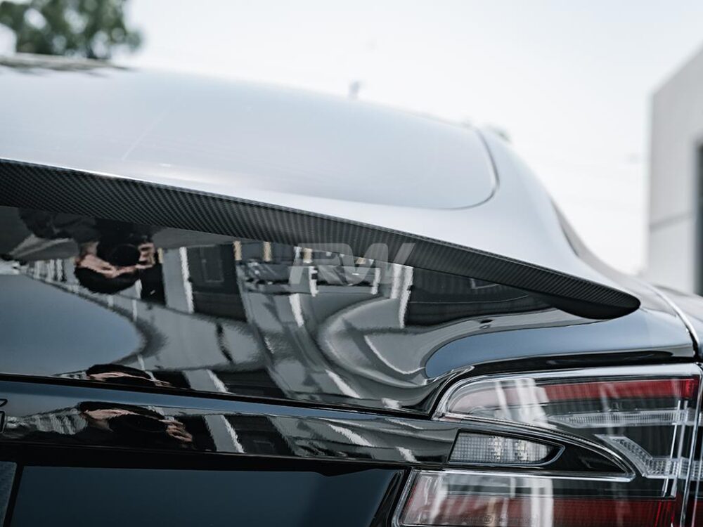 RW Carbon Tesla Model S / S Plaid Carbon Fiber Trunk Spoiler - Image 5