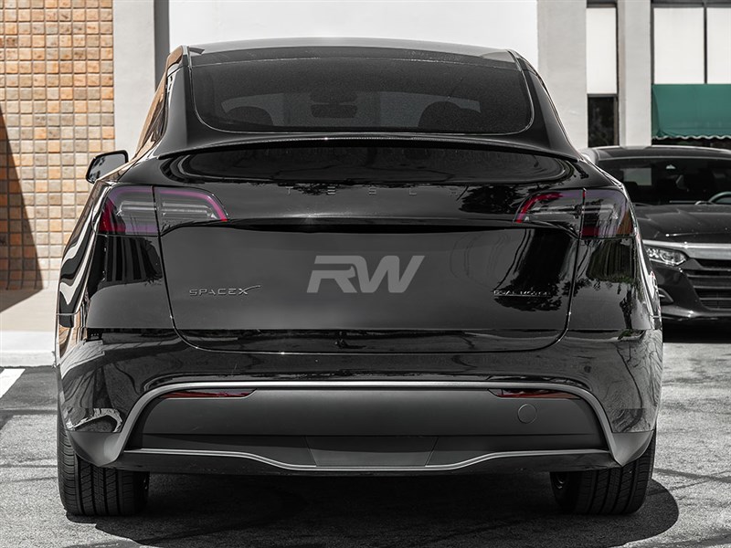 Alternative view of RW Carbon Tesla Model Y Carbon Fiber Trunk Spoiler