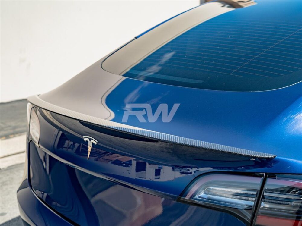RW Carbon Tesla Model 3 Carbon Fiber Trunk Spoiler - Image 2